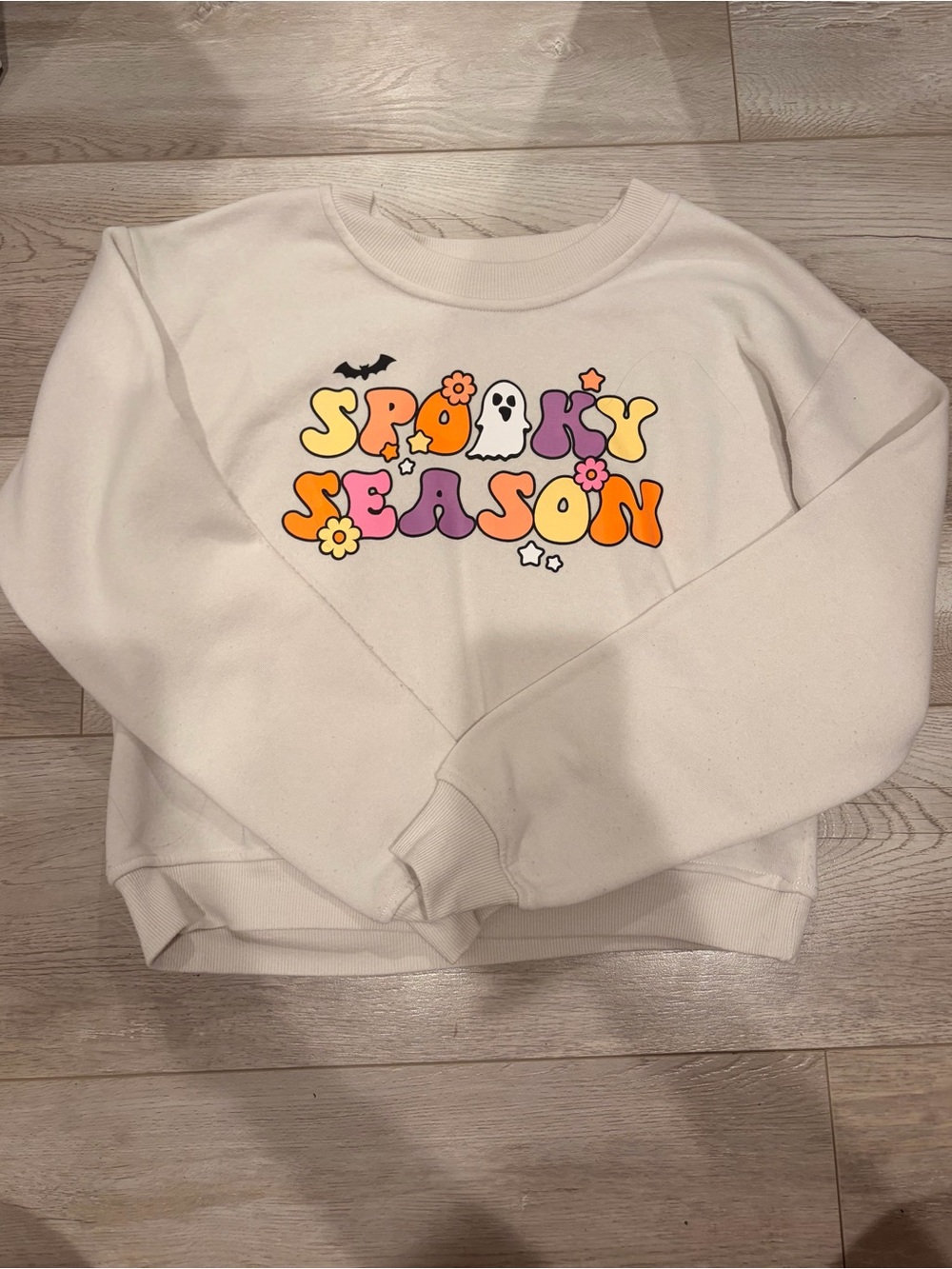 Cream "Spooky Season" Graphic Crewneck Sweater - Women's Pullover